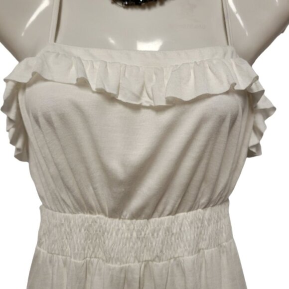 White Spaghetti Strap Cotton Dress Size S - Picture 3 of 7